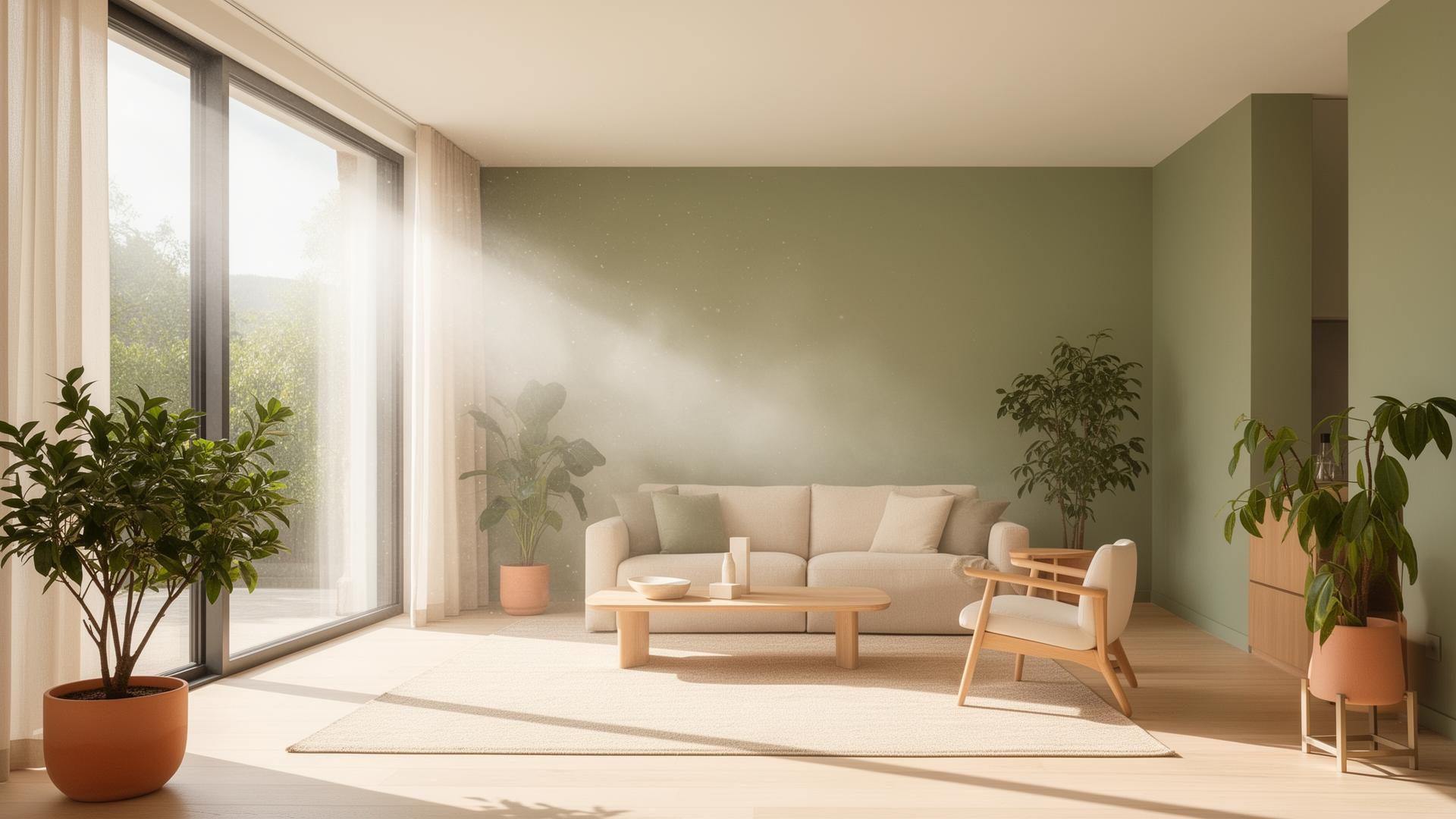Bright, healthy modern interior with clean indoor air